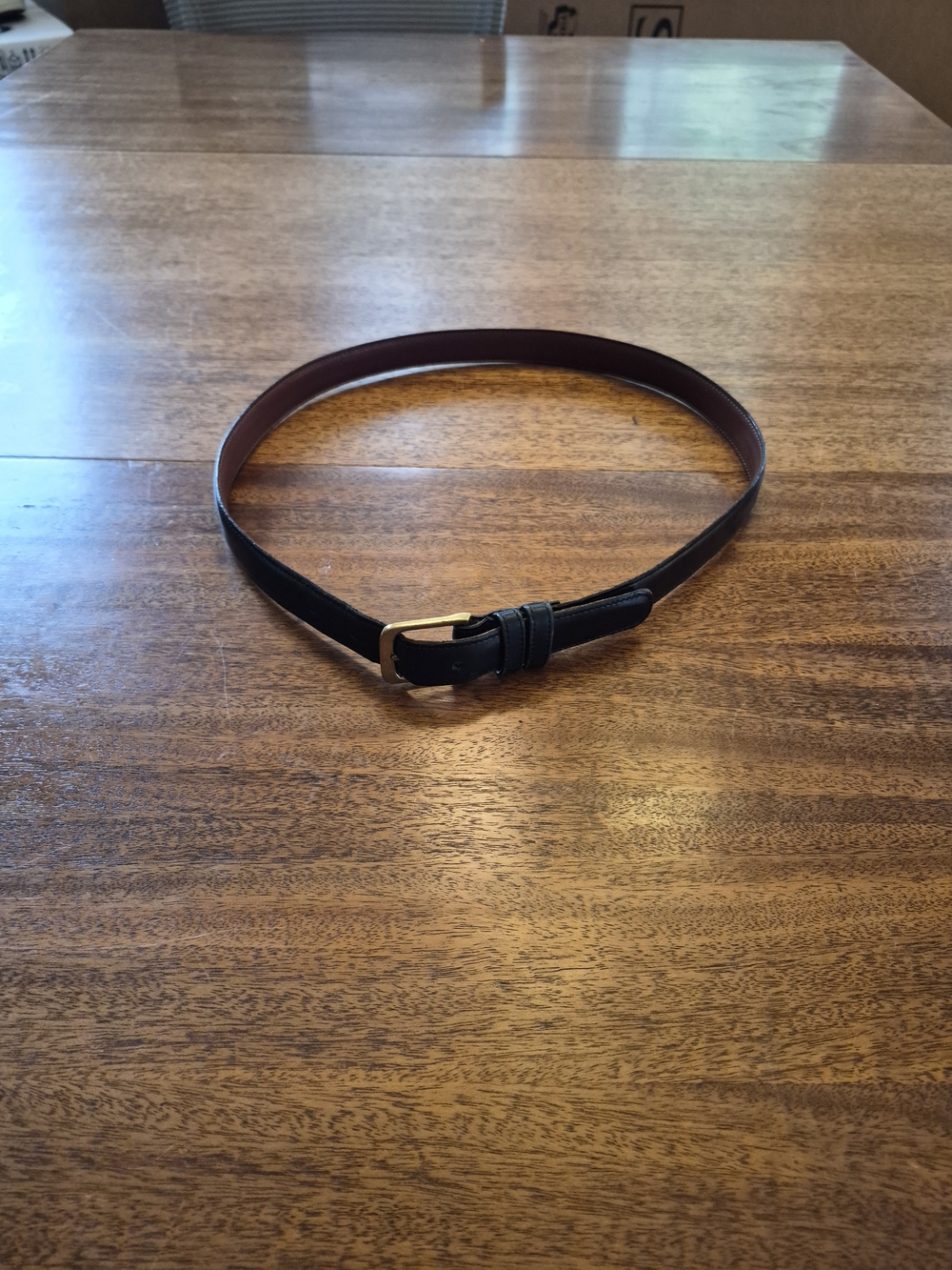 Coach Men's Black Leather Belt with Gold Buckle Size 34
